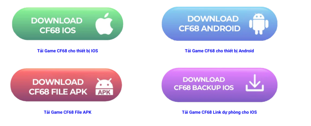 Đa dạng hệ điều hành khi tải App Game CF68